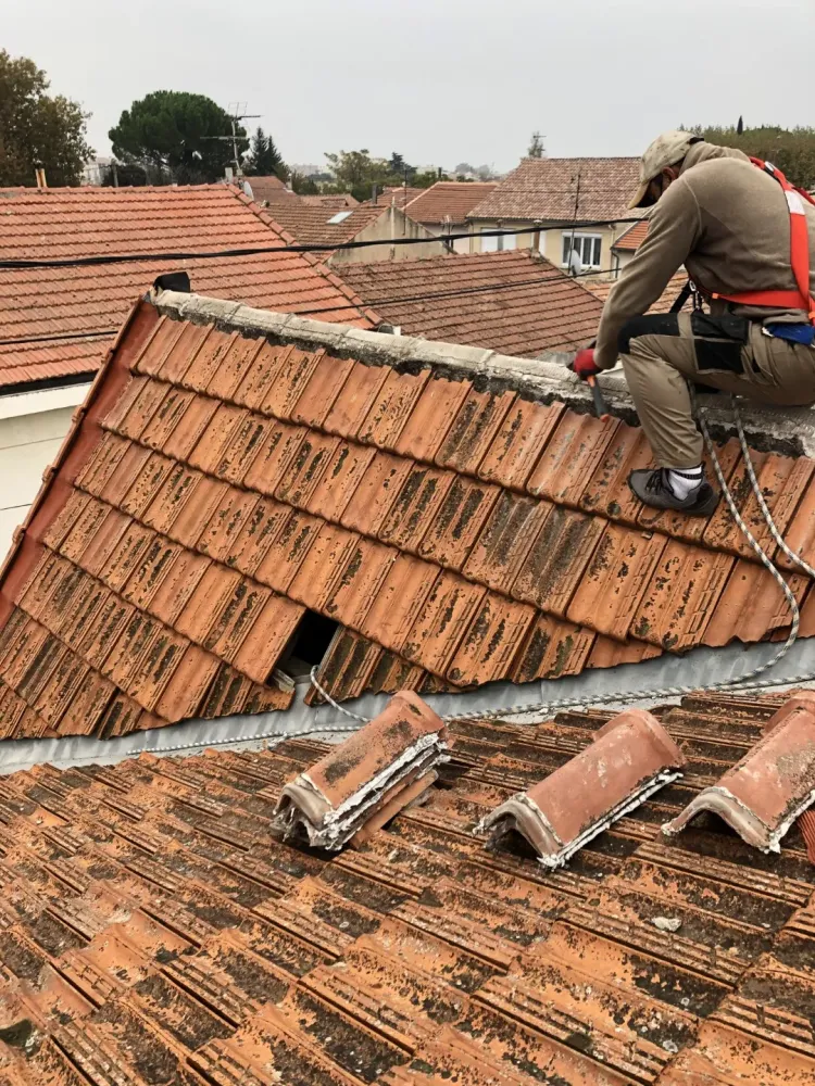 Pose tuile extension